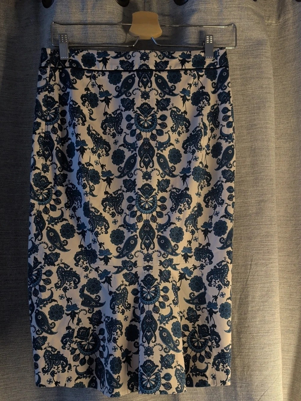 Floral Mini Skirt in Blue & Cream Like New